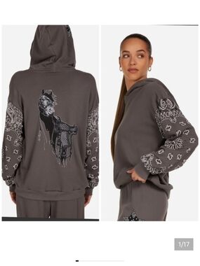 Lauren Moshi Harmony Black Horse hoodie